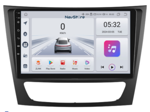 Navigation til Mercedes Benz E-Class W211 (2002 - 2010), 9 tommer, 4 GB RAM, 64 GB lager, Bluetooth, WiFi, Carplay
