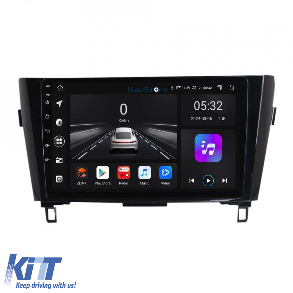 Navigation til Nissan Qashqai J11, X Trail T32 (2013-2021), 10 tommer, 4GB RAM, 64GB lager, Bluetooth, WiFi, Carplay - Billede 2
