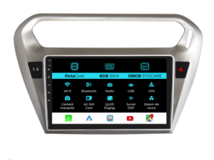 Navigation til Peugeot 301, Citroën C-Elysée (2013-2018), 9 tommer, 6 GB RAM, 128 GB lager, Carplay