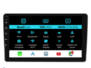 Navigation til Fiat Panda, (2003 - 2012), 9 Tommer, 1Gb RAM, 32Gb Lagerplads, Carplay
