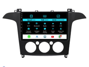 Navigation til Ford S-Max (2006 - 2015), 9 tommer, 1GB RAM, 32GB lager, Carplay, manuel klimakontrol