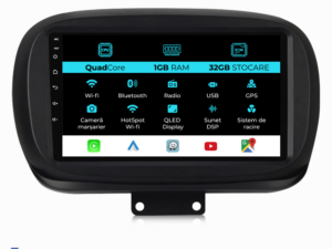 Navigation til Fiat 500x, 2014 - 2020, 9 tommer, 1Gb RAM, 32Gb lager, Carplay.