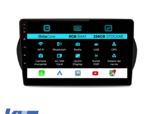 Navigation til Peugeot Bipper, (2008 - 2017), 10 tommer, 8 GB RAM, 256 GB lager, Carplay