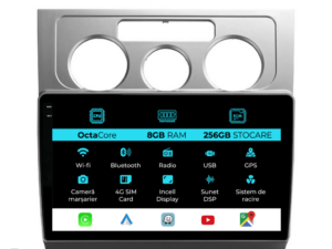 Navigation til Volkswagen Touran, 2003-2010, 10 Tommer, 8Gb RAM, 256Gb Lager, Carplay