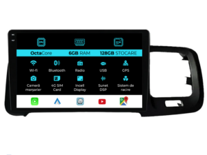 Navigation til Volvo S60, 2010-2015, 9 tommer, 6 GB RAM, 128 GB lager, Carplay