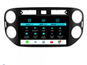 Navigation til Volkswagen Tiguan, (2011-2016), 9 tommer, 8Gb RAM, 256Gb lager, Carplay
