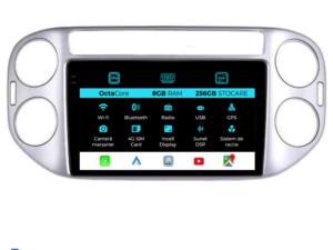 Navigation til Volkswagen Tiguan, (2006-2016), 9 tommer, 8 GB RAM, 256 GB lager, Carplay