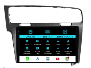 Navigation til Volkswagen Golf 7 (2013-2020), 10 tommer, 8 GB RAM, 256 GB lager, Carplay