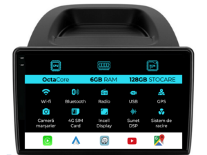 Navigation til Ford Ecosport, 2017-2025, 9 tommer, 6 GB RAM, 128 GB lager, Carplay