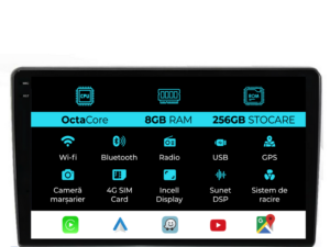 Navigation til Ford Transit, 2019-2025, 10 tommer, 8 GB RAM, 256 GB lager, Carplay.