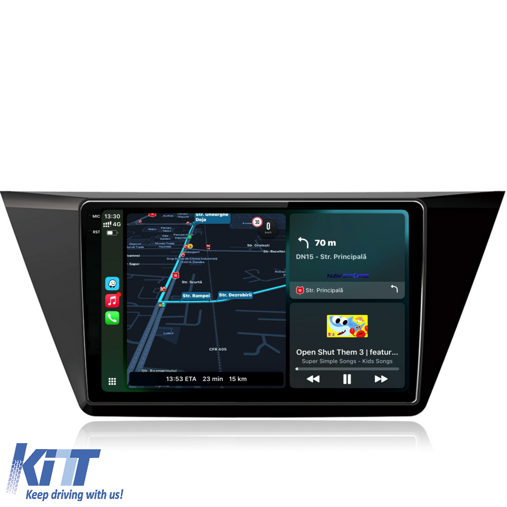 Navigation til Volkswagen Touran, 2015 - 2020, 10 Tommer, 4Gb RAM, 64Gb Lager, Carplay - Billede 2