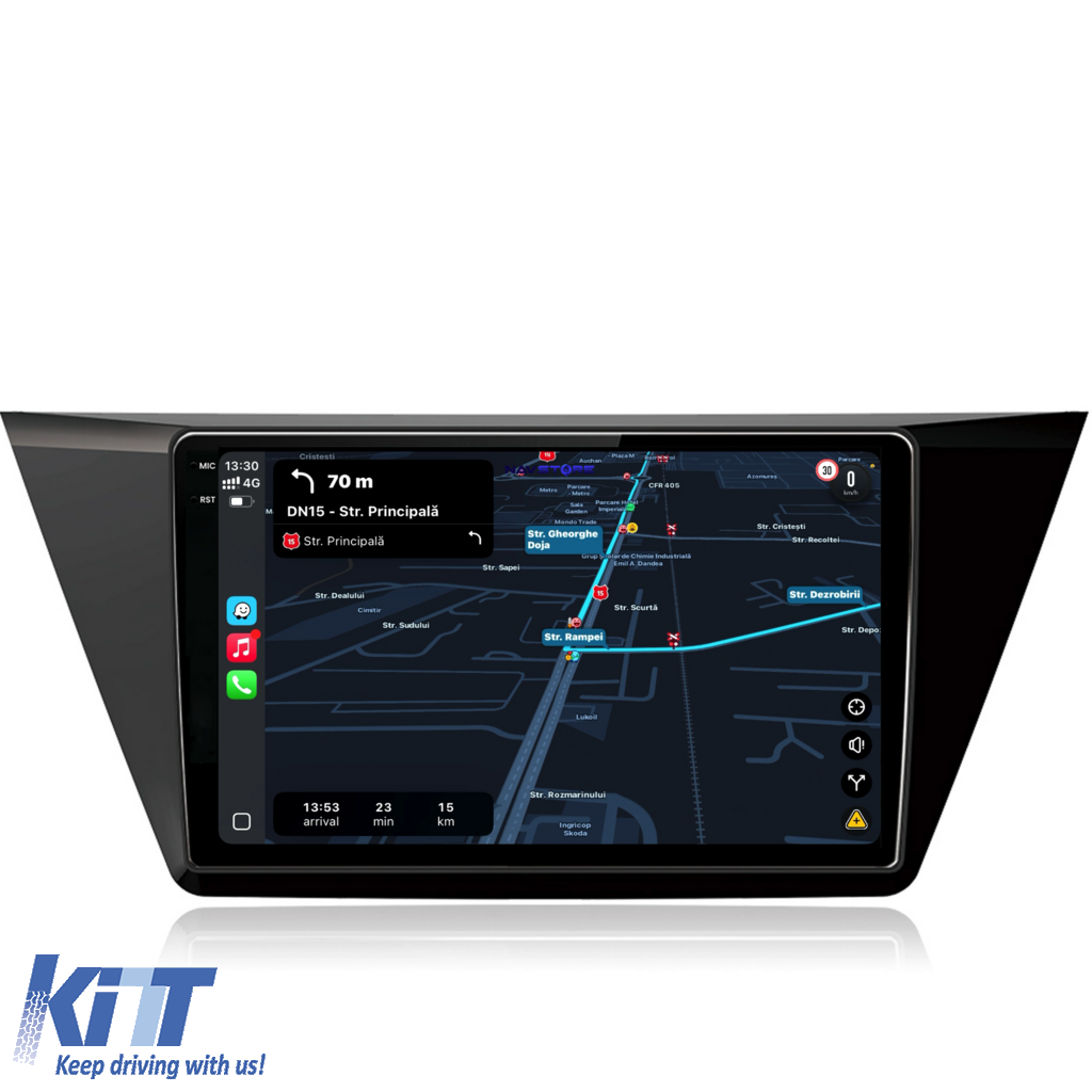 Navigation til Volkswagen Touran, 2015 - 2020, 10 Tommer, 4Gb RAM, 64Gb Lager, Carplay - Billede 3