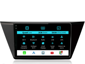 Navigation til Volkswagen Touran, 2015 - 2020, 10 Tommer, 2Gb RAM, 32Gb Lager, Carplay