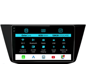 Navigation til Volkswagen Tiguan, 2016 - 2023, 10 tommer, 6Gb RAM, 128Gb lager, Carplay