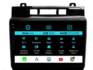 Navigation til Volkswagen Touareg, (2010-2018), 9 tommer, 4Gb RAM, 64Gb lager, Carplay