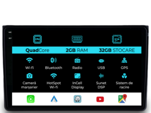 Navigation til Audi A4, (2001-2008), 9 tommer, 2Gb RAM, 32Gb lager, Carplay