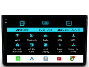Navigation til Audi A4 (2001-2008), 9 tommer, 8Gb RAM, 256Gb lager, Carplay