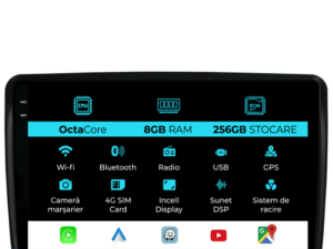 Navigation til Audi TT, (2006-2014), 9 tommer, 8 GB RAM, 256 GB lager, Carplay.