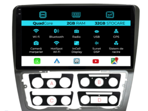 Navigation til Skoda Octavia 2 (2004-2013), 10 tommer, 2Gb RAM, 32Gb lager, Carplay