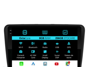 Navigation til Skoda Superb 2 (2008-2015), 10 Tommer, 8Gb RAM, 256Gb Lager, Carplay