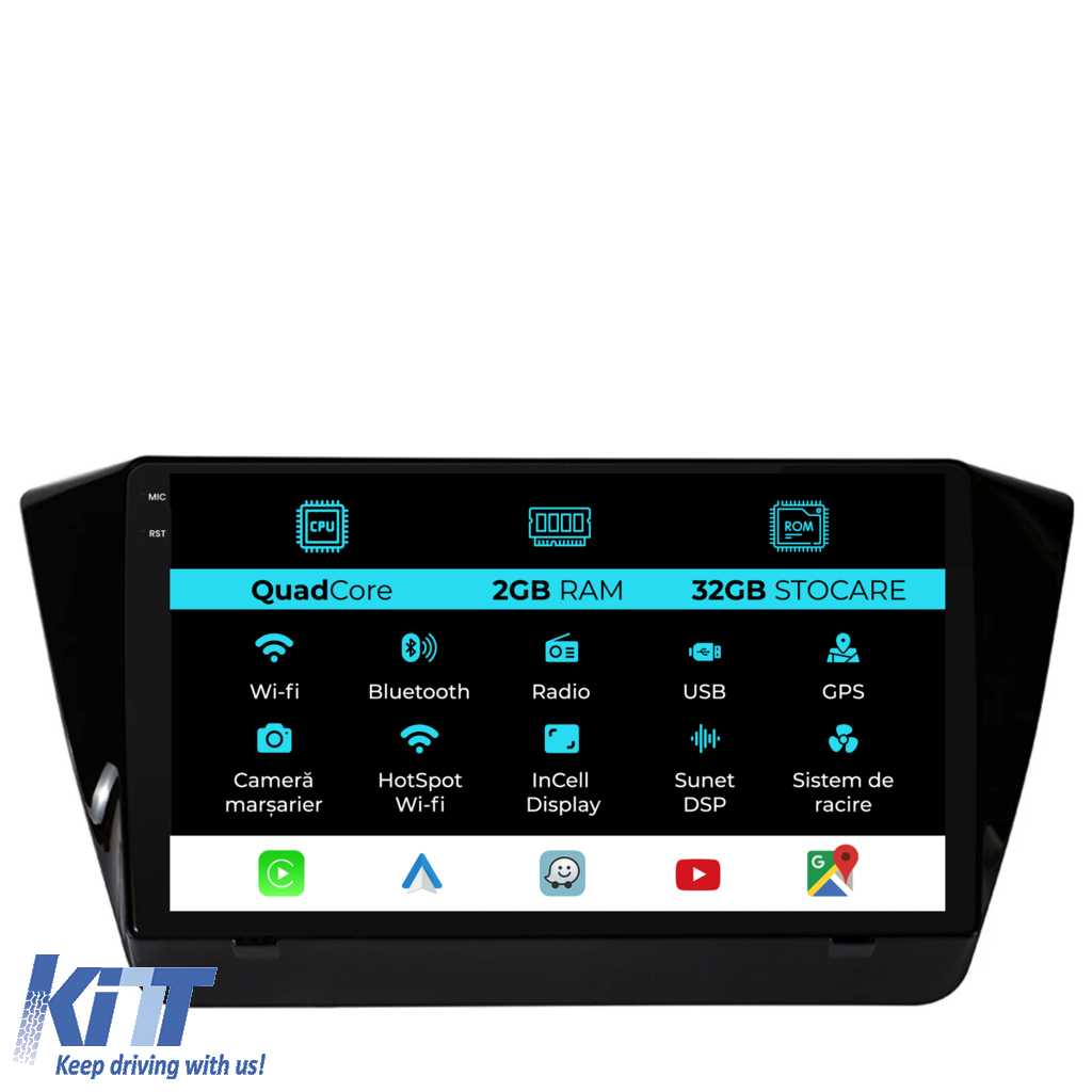Navigation til Skoda Superb 3 (2015-2019), 10 tommer, 2Gb RAM, 32Gb lager, Carplay