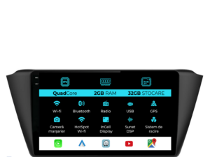 Navigation til Skoda Fabia (2014-2019), Incell 9 tommer, 2Gb RAM, 32Gb lager, Carplay