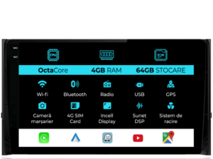 Navigation til Skoda Kodiaq (2016-2024), Incell 10 tommer, 4 GB RAM, 64 GB lager, Carplay