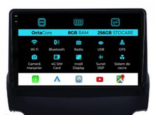Navigation til Ford EcoSport, (2013-2016), 9 tommer, 8 GB RAM, 256 GB lager, Carplay