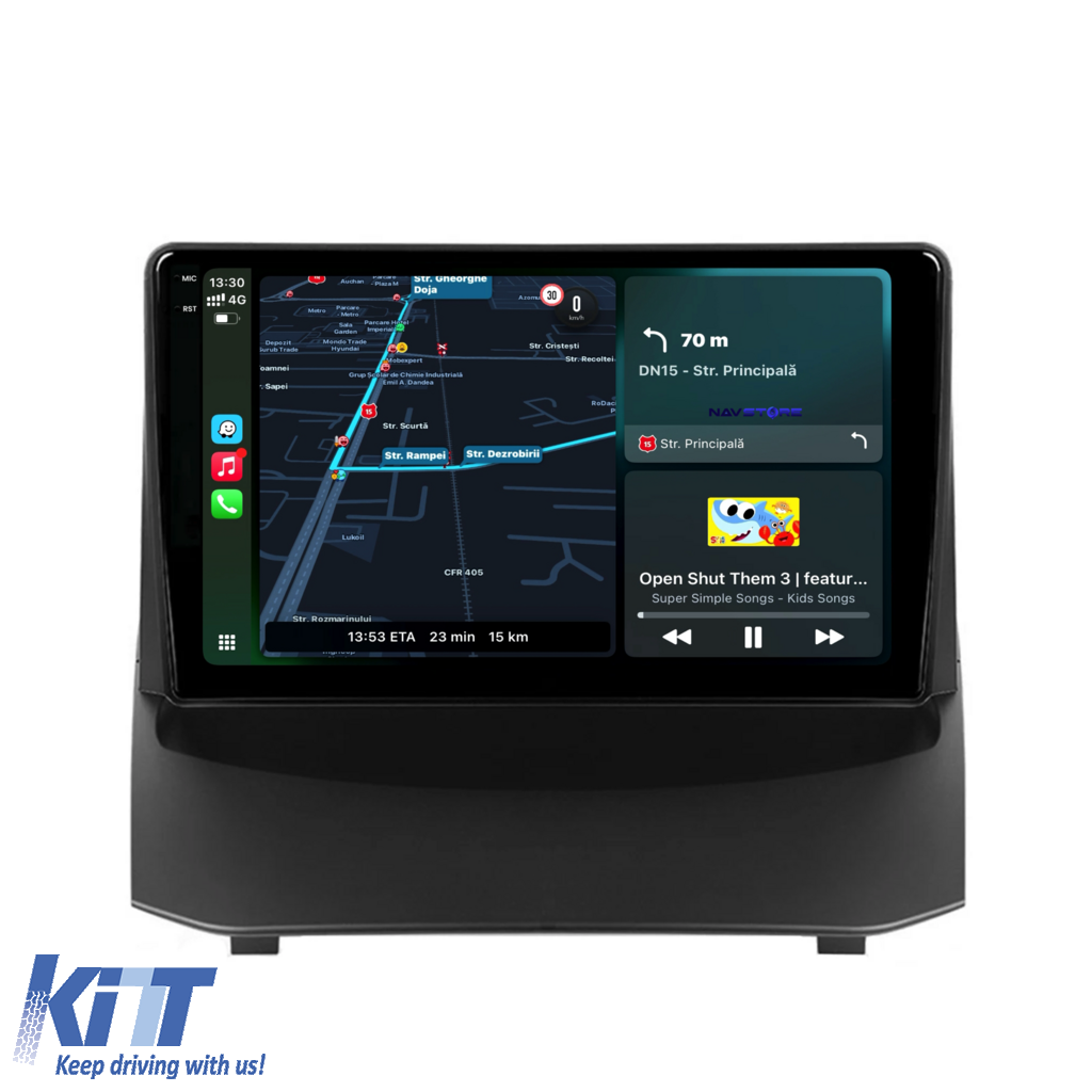 Navigation til Ford Fiesta, (2009-2017), 9 tommer, 4 GB RAM, 64 GB lager, Carplay - Billede 2