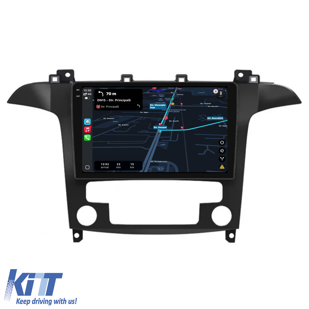 Navigation til Ford S-Max, (2006 - 2015), 9 tommer, 8GB RAM, 256GB lager, Carplay, automatisk klimaanlæg - Billede 3