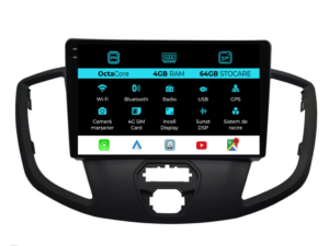 Navigation til Ford Transit, (2012-2018), 9 Tommer, 4Gb RAM, 64Gb Lager, Carplay