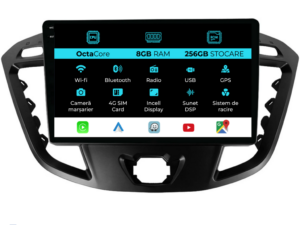 Navigation til Ford Transit, (2012-2018), 9 tommer, 8 GB RAM, 256 GB lager, Carplay.