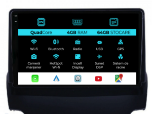 Navigation til Ford EcoSport (2013-2016), QuadCore, 9 tommer, 4 GB RAM, 64 GB lager, Carplay