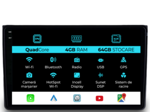 Navigation til Audi A4, (2001-2008), QuadCore, 9 tommer, 4Gb RAM, 64Gb lager, Carplay