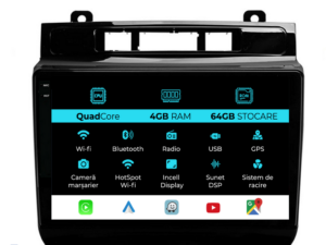 Navigation til Volkswagen Touareg, (2010-2018), QuadCore, 9 tommer, 4Gb RAM, 64Gb lager, Carplay