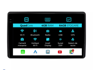 Navigation til Dacia, Duster (2018 - 2022), QuadCore, 10 tommer, 4Gb RAM, 64Gb lager, Carplay