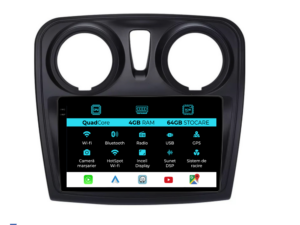 Navigation til Dacia Logan Sandero (2012-2020), QuadCore, 9 Tommer, 4Gb RAM, 64Gb Lager, Carplay