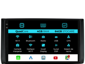 Navigation til Chevrolet Aveo, 2002-2011, QuadCore, 9 Tommer, 4Gb RAM, 64Gb Lager, Carplay