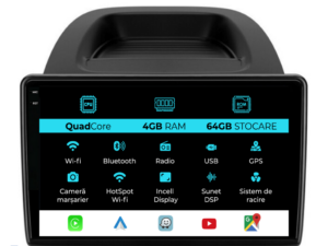 Navigation til Ford Ecosport, 2017-2025, QuadCore, 9 Tommer, 4Gb RAM, 64Gb Lager, Carplay