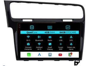 Navigation til Volkswagen Golf 7 (2013-2020), QuadCore, 10 tommer, 4Gb RAM, 64Gb lager, Carplay
