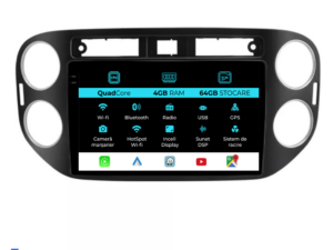 Navigation til Volkswagen Tiguan, 2011-2016, QuadCore, 9 tommer, 4Gb RAM, 64Gb lager, Carplay