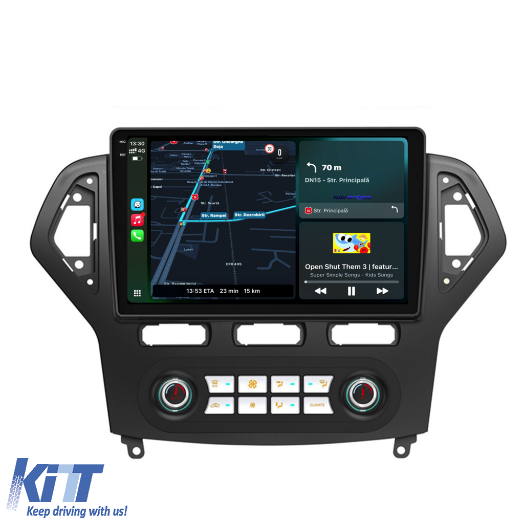 Navigation til Ford Mondeo, (2007-2014), QuadCore, 10 Tommer, 4Gb RAM, 64Gb Lager, Carplay - Automatisk Klimakontrol - Billede 2