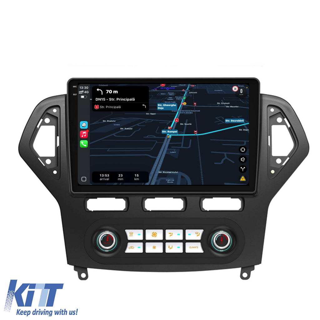 Navigation til Ford Mondeo, (2007-2014), QuadCore, 10 Tommer, 4Gb RAM, 64Gb Lager, Carplay - Automatisk Klimakontrol - Billede 3