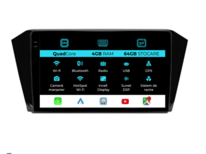 Navigation til Volkswagen Passat B8 (2015-2022), QuadCore, 10 Tommer, 4Gb RAM, 64Gb Lager, Carplay