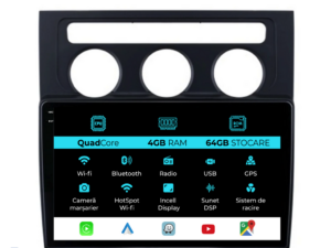 Navigation til Volkswagen Touran, (2003-2010), QuadCore, 10 Tommer, 4Gb RAM, 64Gb Lager, Carplay