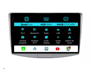 Navigation til Volkswagen Passat B6 B7 CC (2005-2015), QuadCore, 10 Tommer, 4Gb RAM, 64Gb Lager, Carplay