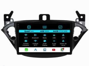 Navigation til Opel, Corsa E Adam (2012-2019), QuadCore, 9 tommer, 4Gb RAM, 64Gb lager, Carplay
