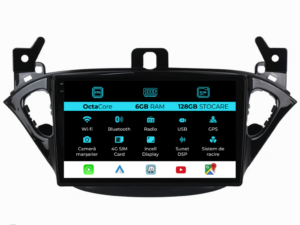 Navigation til Opel Corsa E, Adam (2012-2019), 9 tommer, 6GB RAM, 128GB lager, Carplay