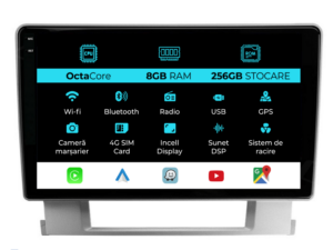 Navigation til Opel Astra J (2010-2015), 9 tommer, 8GB RAM, 256GB lager, Carplay