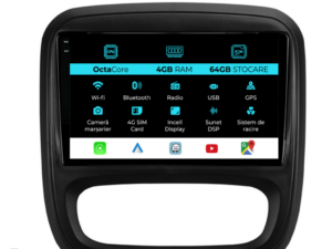 Navigation til Opel Vivaro, Renault Trafic, Fiat Talento (2014 - 2018), 9 tommer, 4Gb RAM, 64Gb lager, Carplay